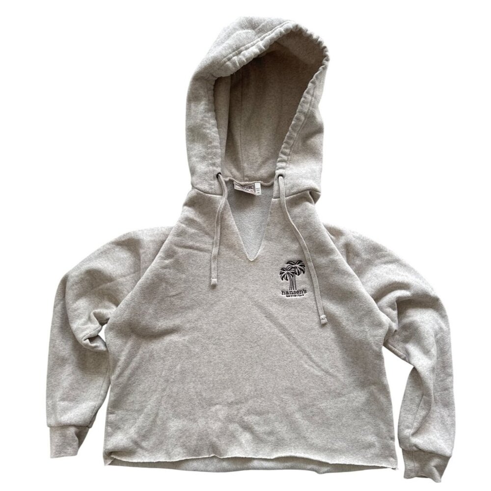 Hansens Encinitas Grey Logo Hoodie Sweatshirt MD Techstyles Cotton Blend Unisex
